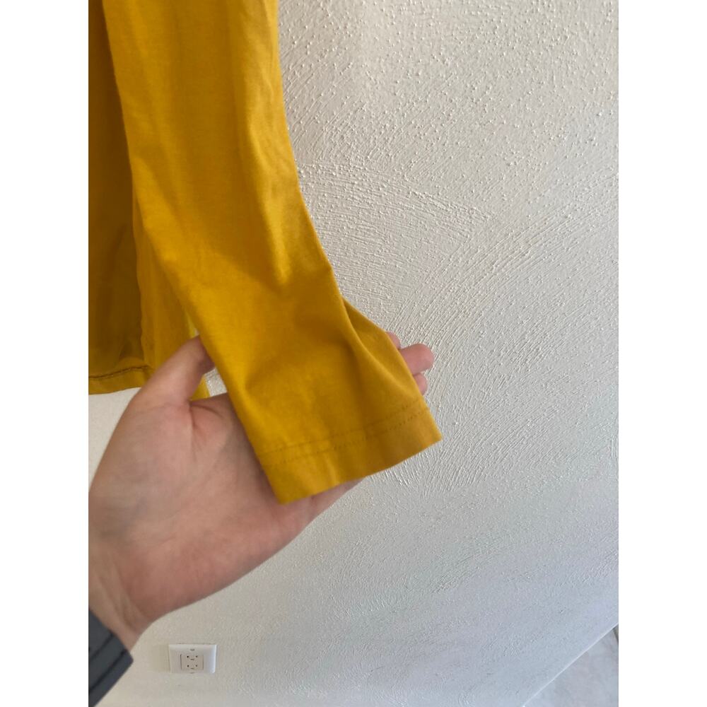 Kenneth Cole Mustard Yellow Silky Satin New York Cowl Neck Blouse M - Picture 4 of 7